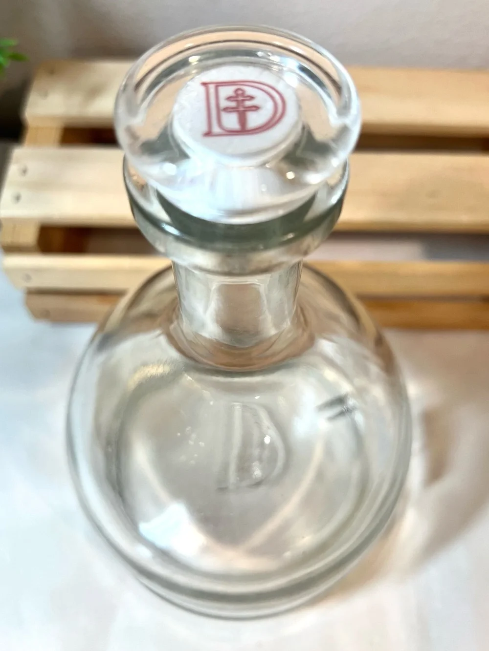 ☀️2/$20 Clear Glass Decanter Bottle w Cork Stopper | Empty D'USSÉ Cognac Bottle